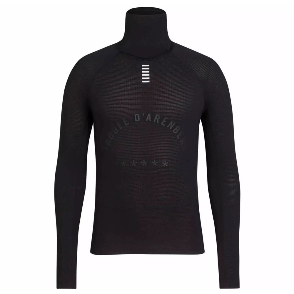 RAPHA Pro Team Thermal Long Sleeve Cycling Base Layer With Collar Black Large